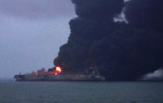 Burning oil tanker off China's coast finally sinks, 32 crewmen presumed dead