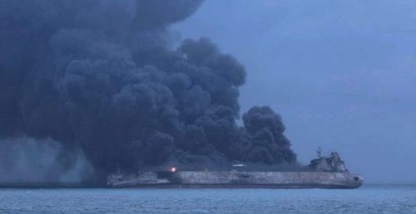 Rescuers recover 2 bodies from burning oil tanker off China's coast