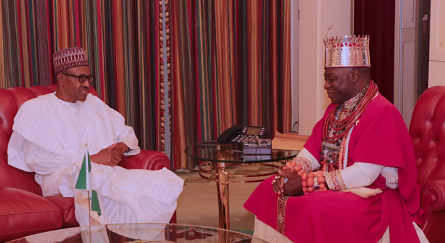 President Muhammadu Buhari on Friday played host to The Olu of Warri, His Majesty Ogiame Ikenwoli and delegation during an audience at the State House in Abuja