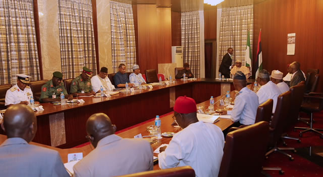 INSECURITY: Buhari, Osinbajo, security chiefs, meet behind closed door