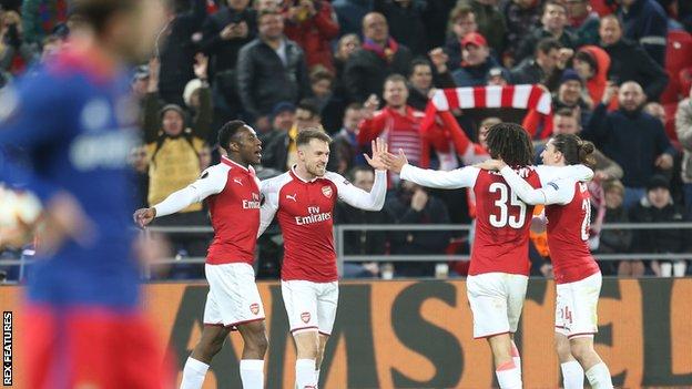 ​EUROPA: Iwobi's Arsenal survive Musa's CSKA scare to reach semis; Salzburg, Atletico advance