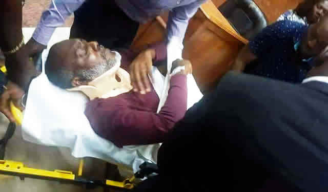 Metuh intentionally fell down – Justice Abang