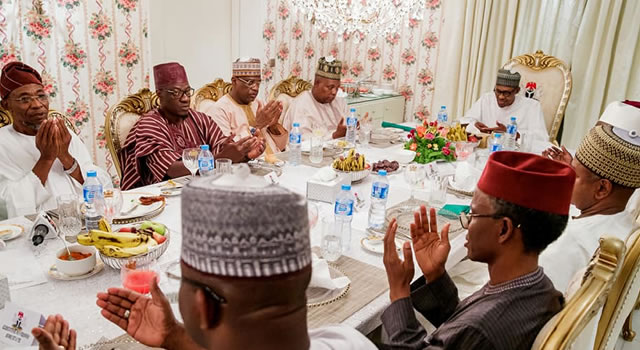 PHOTOSCENE: Buhari hosts some Governors to break of fast