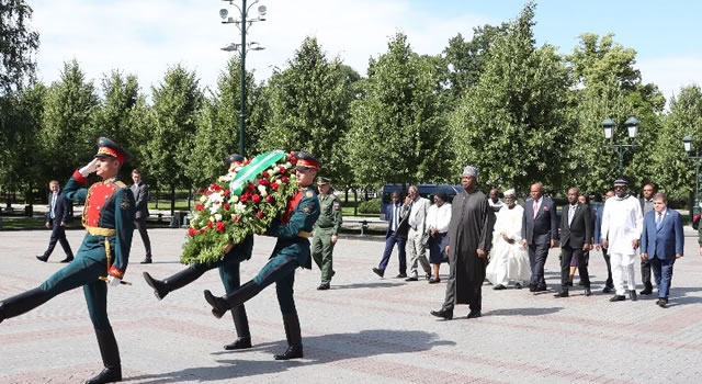 PHOTOSCENE: Saraki honors Unknown Soldier In Russia