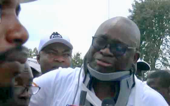 Fayose appears in neck-brace, narrates ordeal in hands of police