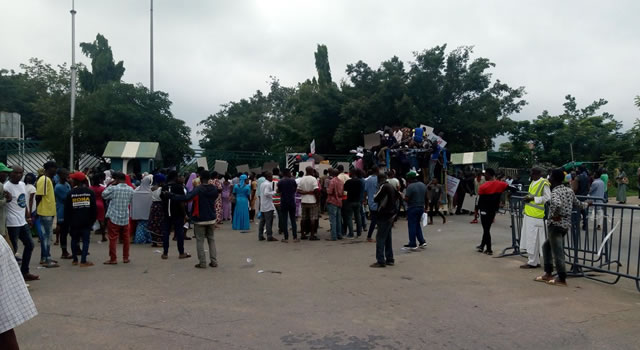 BUDGET INSERTIONS: Protesters block NASS