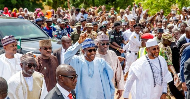 Nobody should ever question Buhari’s health again after he trekked for 800 metres— Presidency