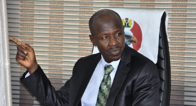 'Next question please', EFCC chair Magu refuses to answer question on Ganduje’s alleged bribe videos