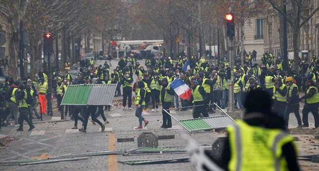 French police arrests 107 people as protests over diesel tax hike turns violent