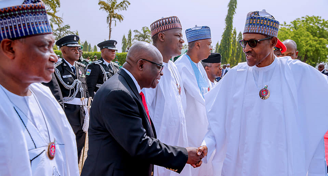 Embattled Onnoghen joins Buhari, Osibanjo at 2019 Armed Forces Remembrance day