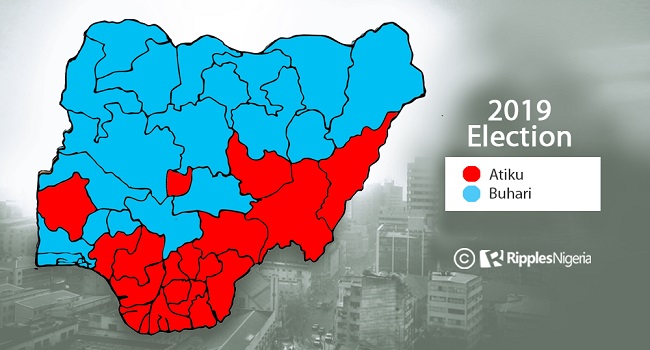 2019 PRESIDENTIAL ELECTION– How Nigeria Voted: BUHARI (15,191,847) – ATIKU (11,262,978)