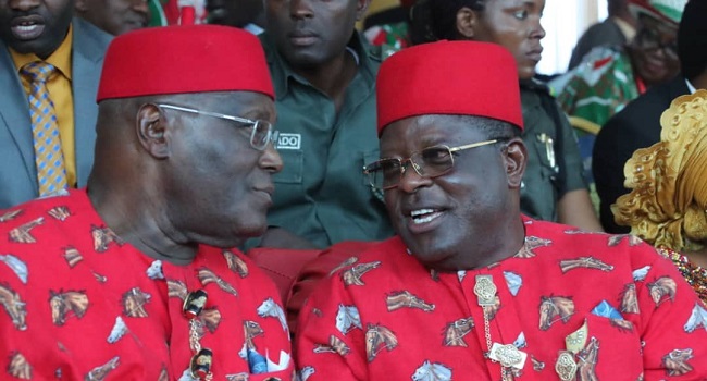 EBONYI: As Umahi receives Atiku, he says 'Buhari is my personal friend'