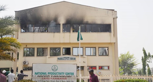 Fire guts government agency building in Abuja