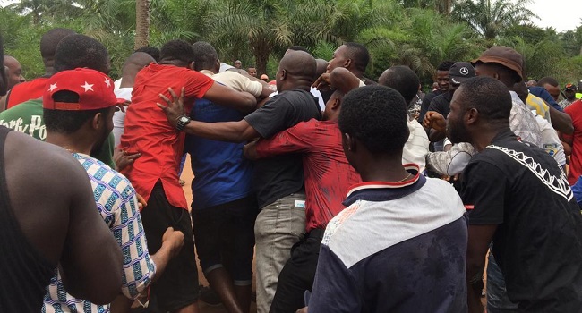 ION: APC gov candidate, Uzodinma votes as thugs fight over money he gave them (Photo)