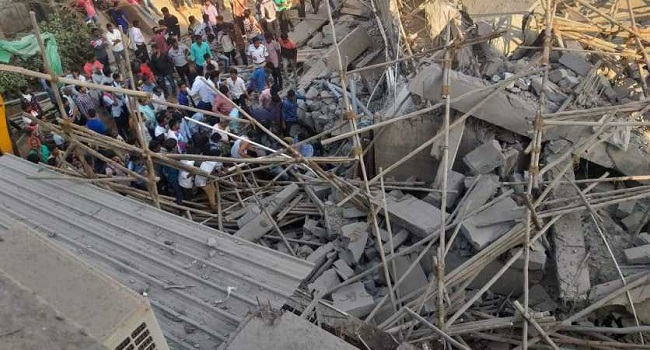Five killed, dozens trapped as building collapses in India