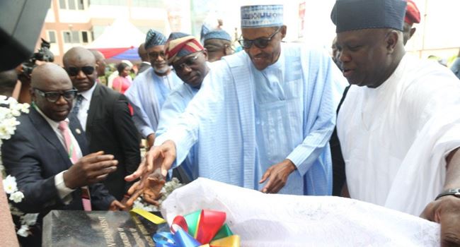 Buhari inaugurates Ayinke House, uncompleted projects in Lagos