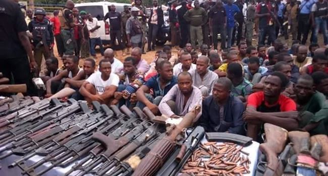 Police arrest 93 kidnappers, recover rocket launcher, 35 Ak47, others