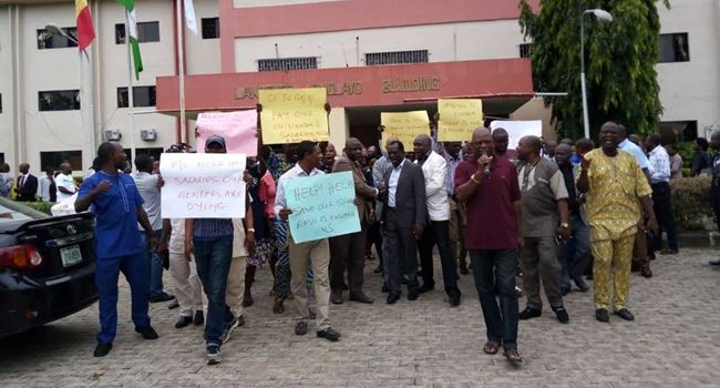 Ekiti university workers ground campus in protest over non remittance of deductions