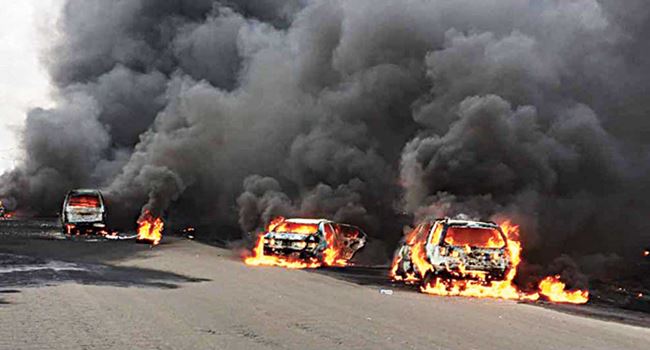 Fire razes Lagos mechanic village, destroys over 20 vehicles