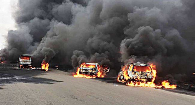 7 arraigned for allegedly attacking policemen, setting vehicles ablaze