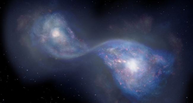 Scientists discover earliest example of merging galaxies