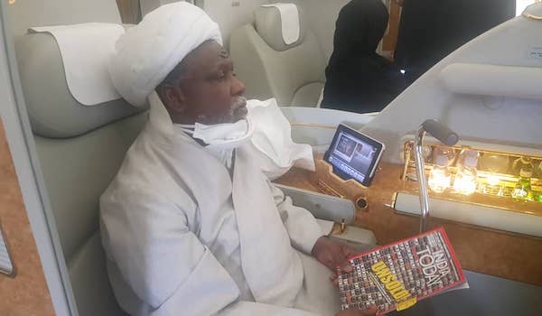 El-Zakzaky on plane