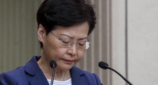 Hong Kong's Carrie Lam apologises for sparking crisis, says she would quit if she could