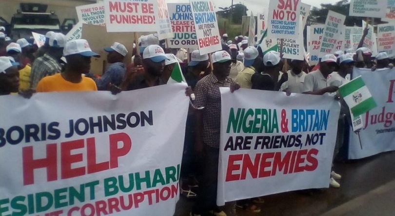 $9.6bn judgment debt attracts protests at UK embassy in Nigeria