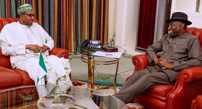 Jonathan visits Buhari in Aso Rock