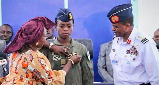 NAF makes history, wings first female fighter pilot