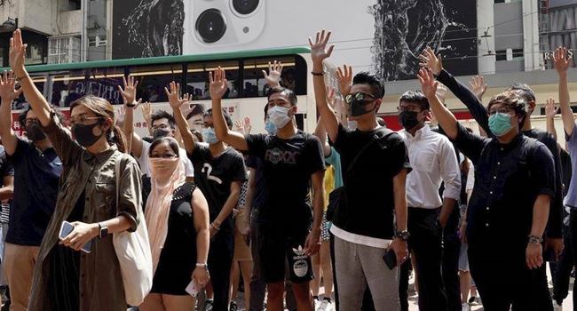 HONG KONG: Demonstrators storm streets to protest Lam's move to ban face masks during rallies