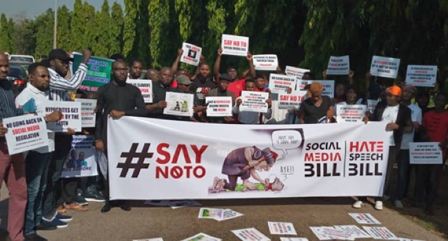 Protesters storm N’Assembly over Sowore, social media bill