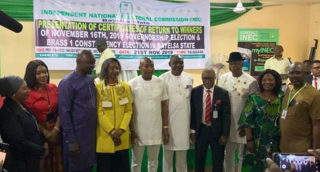 Bayelsa gov-elect, deputy get certificates of return