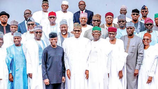 Buhari and Osinbajo with govs