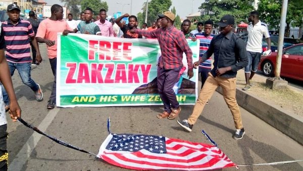 Pro-Iran Shiites in Nigeria burn US flags