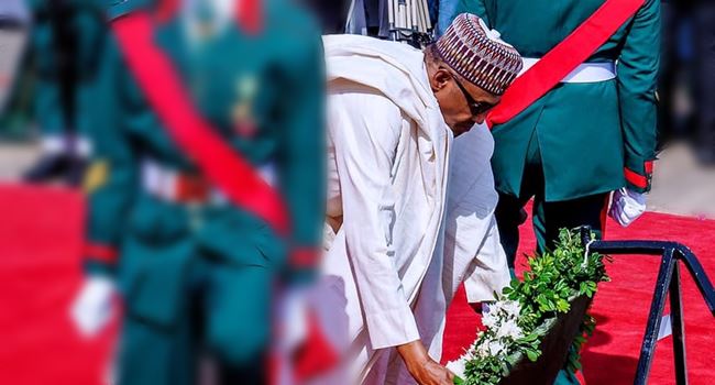 AFRDC 2020: Buhari lays wreath for fallen heroes