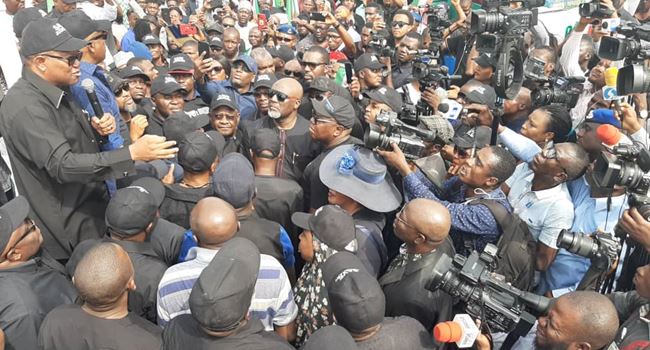 IHEDIOHA: PDP takes over streets of Abuja in protest