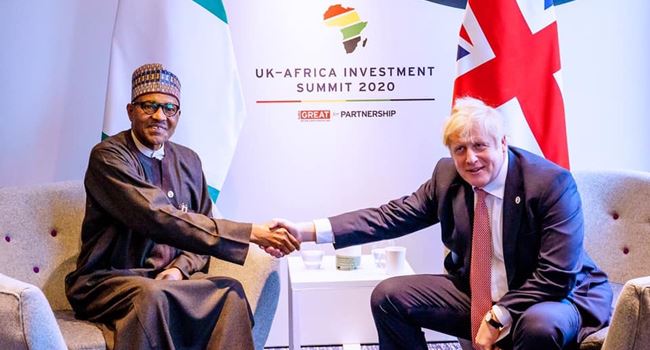 Buhari meets UK P.M Johnson, lists areas his govt has made progress
