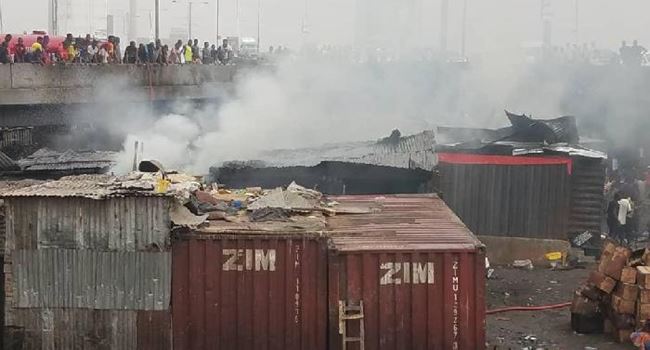 Fire razes eight shops in Lagos Island market