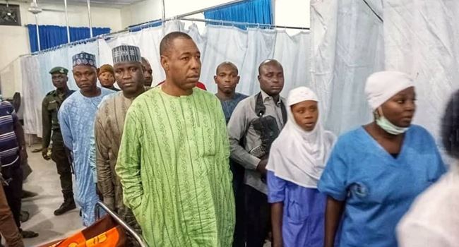 Gov Zulum visits hospital to see victims attacked by Boko Haram after Buhari’s visit