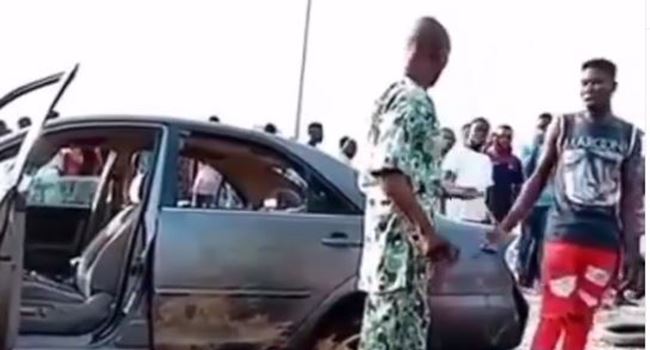 3 siblings reportedly hit, killed by driver using wrong lane in Lagos (Video)