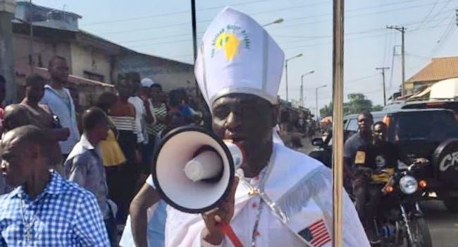 Archbishop Benjamin stages one man protest against 5G Tech in Nigeria