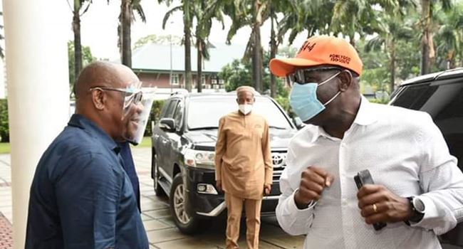 Embattled Gov Obaseki visits Gov Wike in Port Harcourt