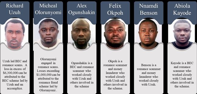 US charges six Nigerians over $6m internet scam