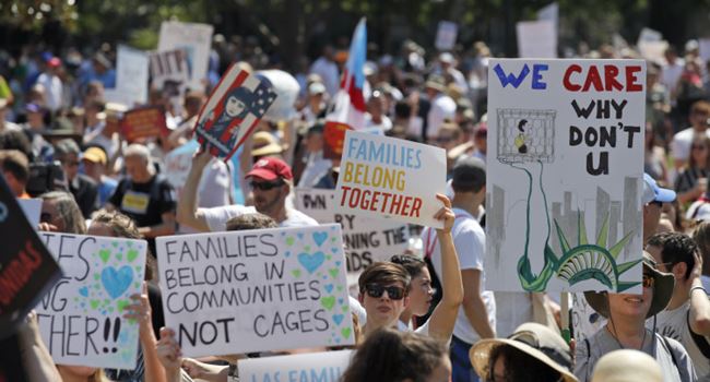 Protests greet Trump’s anti-immigration stance, planned US refugee cap