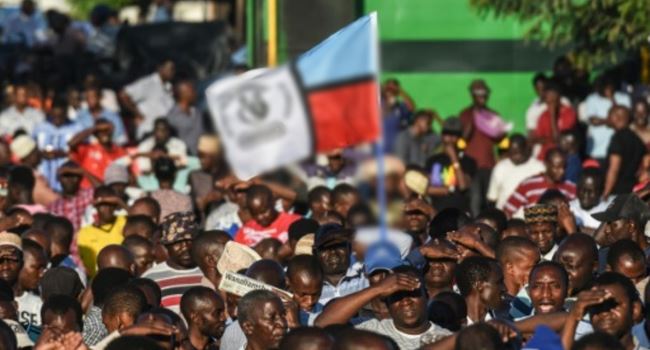 Opposition members protesting in Tanzania