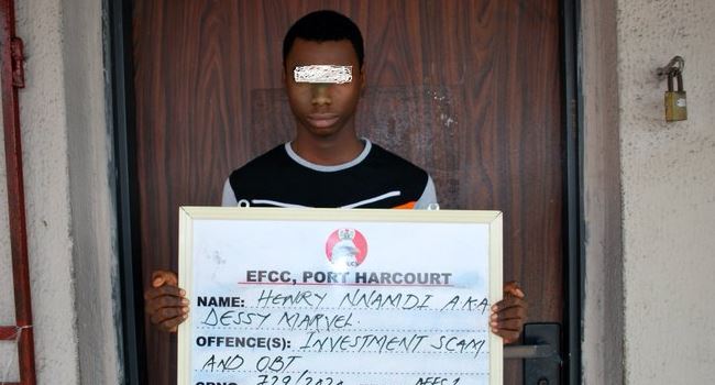 Undergraduate in EFCC custody for alleged N.85m Investment Scam