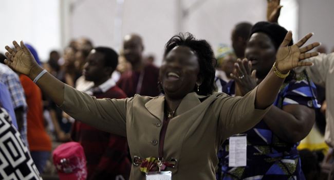 Unidentified people praying in Nigeria