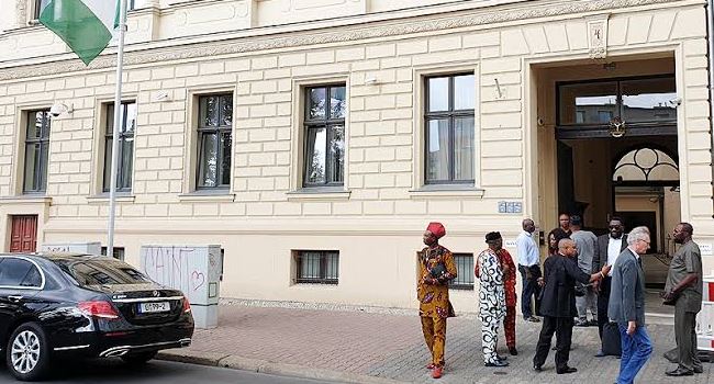 Nigerian Embassy in Germany sacks security guard over s3x-for-passport scandal