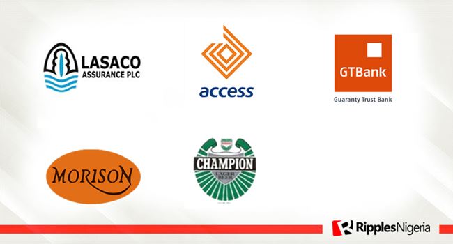 Lasaco, Access Bank, GTBank, Morison, Champions Brew